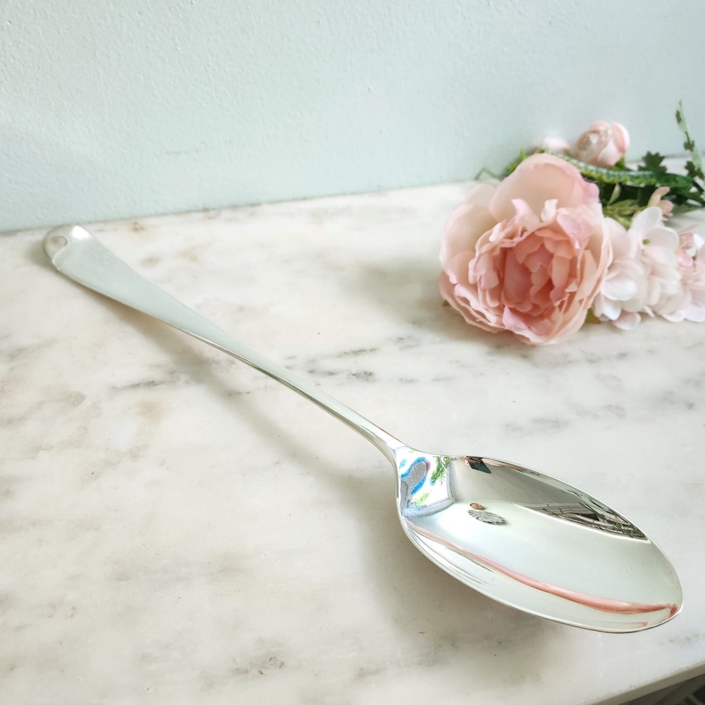 Vintage Gerity Silver Plate Serving Spoon Reproduction 1740 Elegant Dinnerware